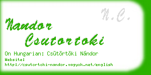 nandor csutortoki business card