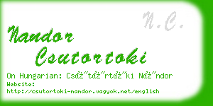 nandor csutortoki business card